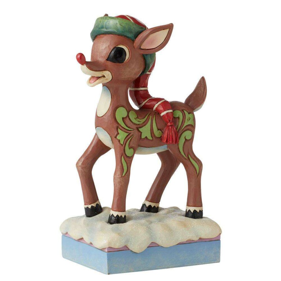 Figures & Figurines * | Disney Shop Rudolph Figurine By Jim Shore Rudolph In Hat