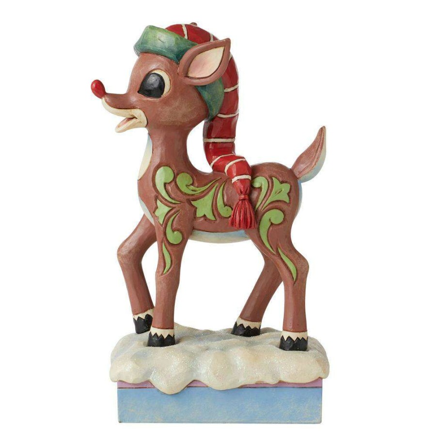 Figures & Figurines * | Disney Shop Rudolph Figurine By Jim Shore Rudolph In Hat