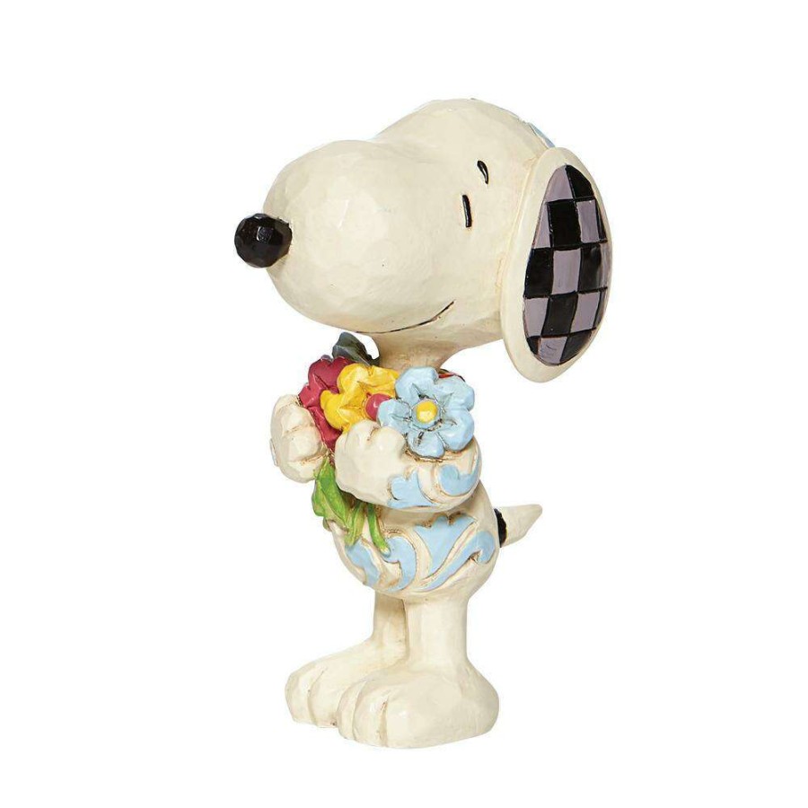 Figures & Figurines * | Disney Shop Peanuts By Jim Shore Mini Snoopy With Flowers