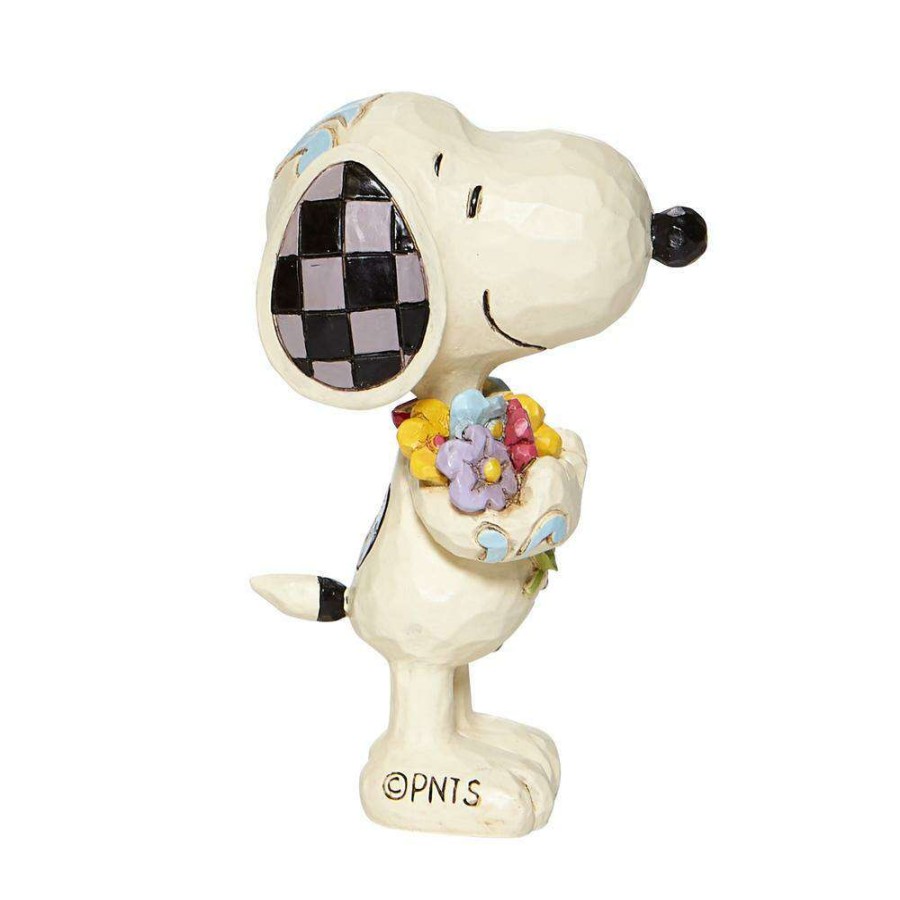 Figures & Figurines * | Disney Shop Peanuts By Jim Shore Mini Snoopy With Flowers