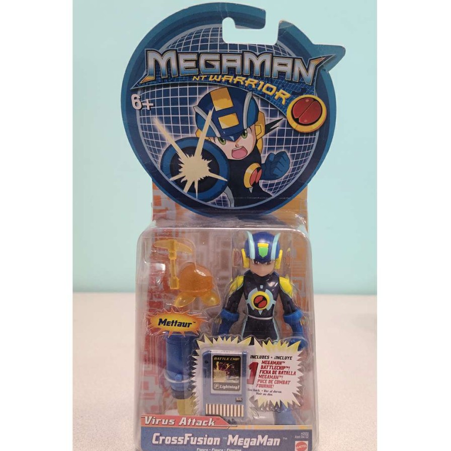 Figures & Figurines * | Disney Official Mattel Megaman Nt Warrior Action Figure Moc Crossfusion Megaman W/ Lightning1 Battlechip H2632