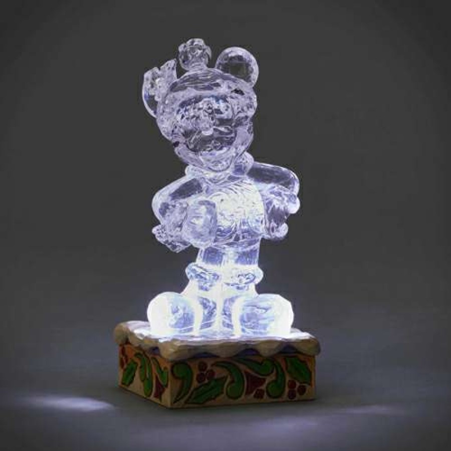 Figures & Figurines * | Best Sellers Disney Traditions By Jim Shore Light Up Ice Bright Mickey Mouse