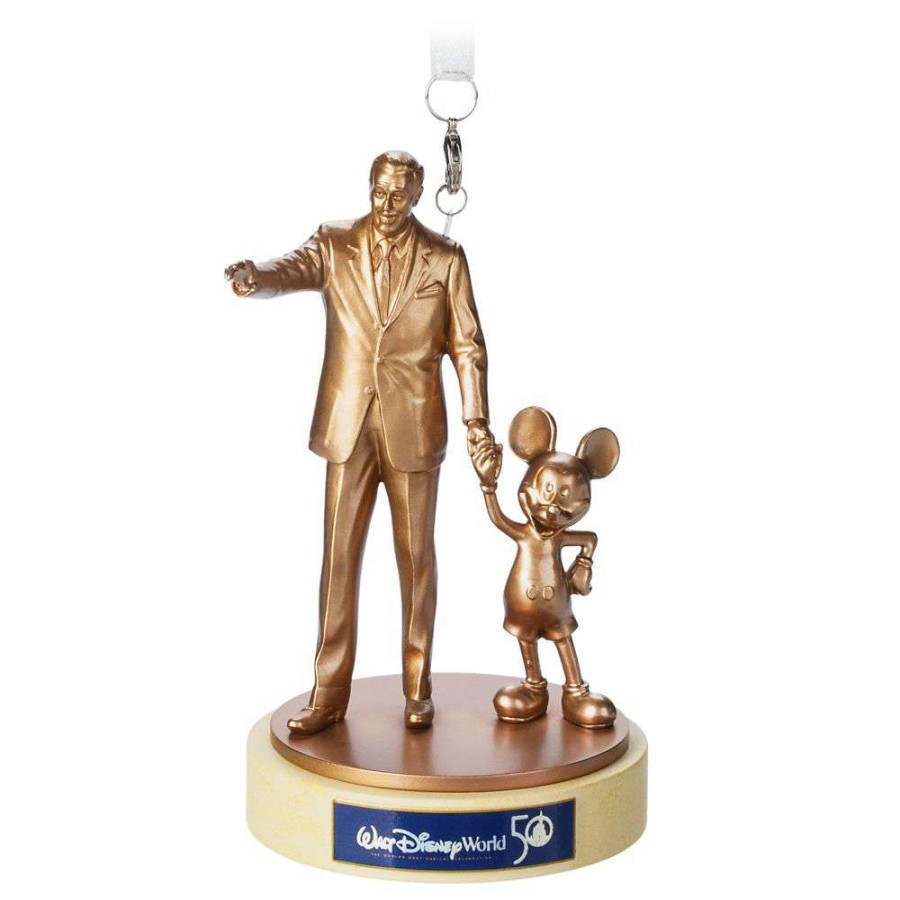 Figures & Figurines * | Fashionable Disney Ornament Walt And Mickey Partners 50Th Anniversary