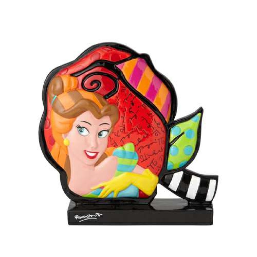 Figures & Figurines * | Disney Britto Figurine Belle'S Rose By Britto Best Sale