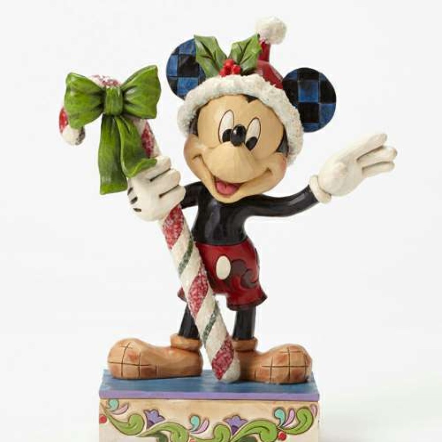 Figures & Figurines * | Clearance Disney Traditions By Jim Shore Mickey Mouse With Candy Cane