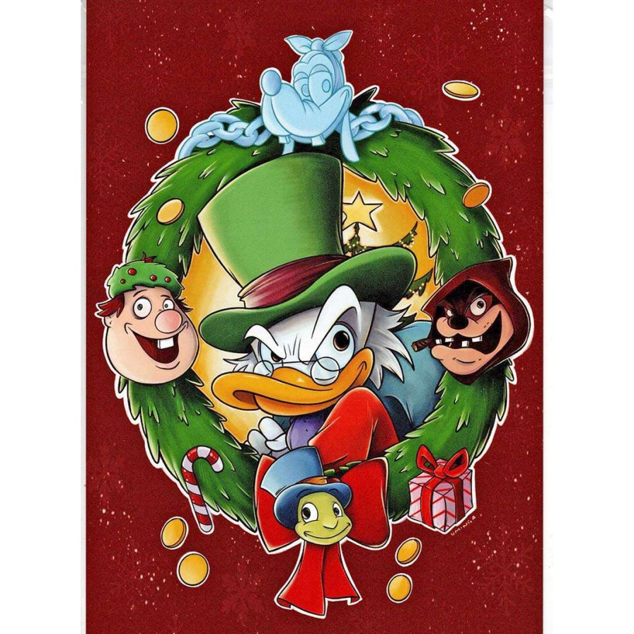 Prints And Signs * | Clearance Disney Postcard Chris Uminga Scrooge And His Ghosts