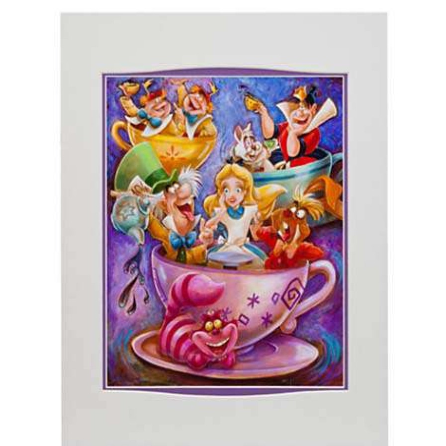 Prints And Signs * | Best Sellers Disney Deluxe Artist Print Alice Tea Cups By Darren Wilson