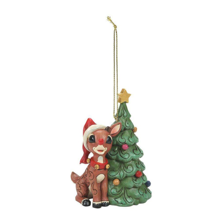 Figures & Figurines * | Disney Shop Rudolph Ornament By Jim Shore Rudolph With Christmas Tree