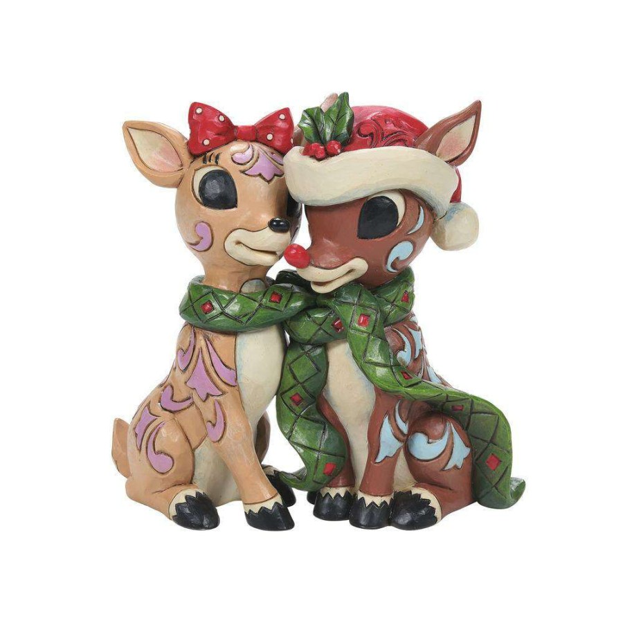 Figures & Figurines * | Disney Shop Rudolph Figurine By Jim Shore Rudolph & Clarice