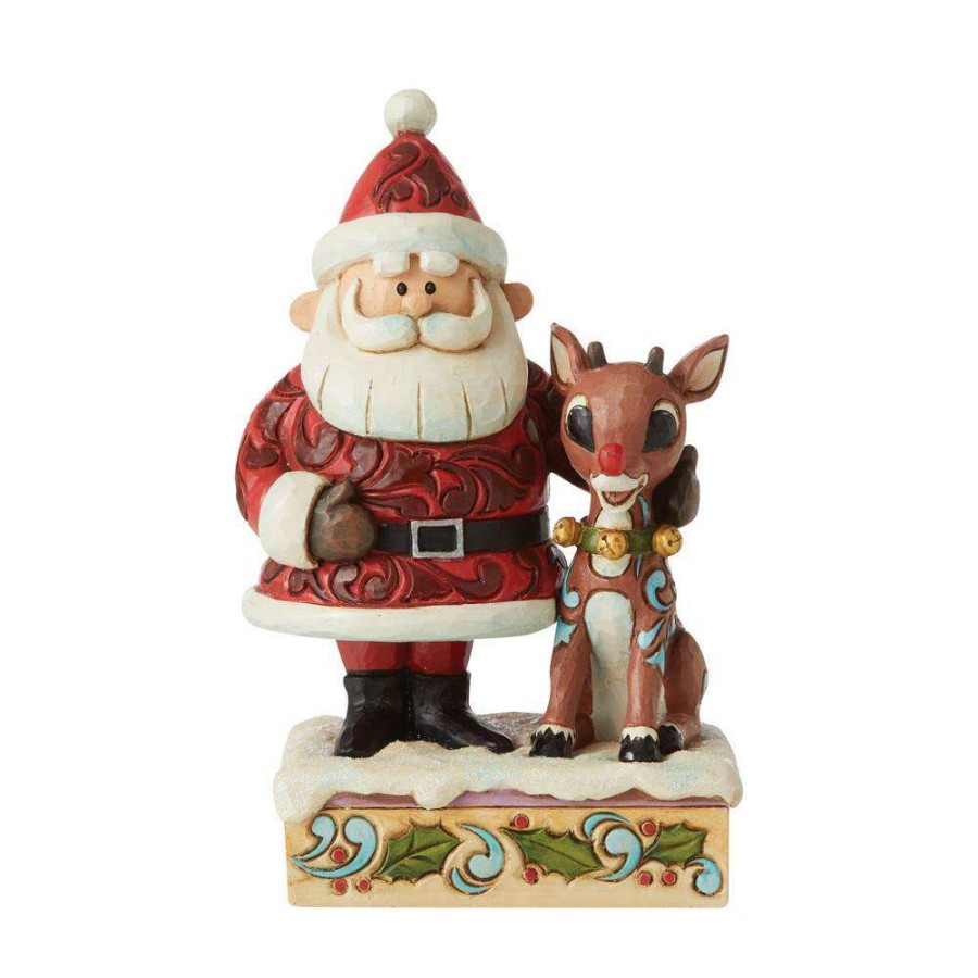 Figures & Figurines * | Rudolph Traditions By Jim Shore Santa Hugging Rudolph Disney Large Choice