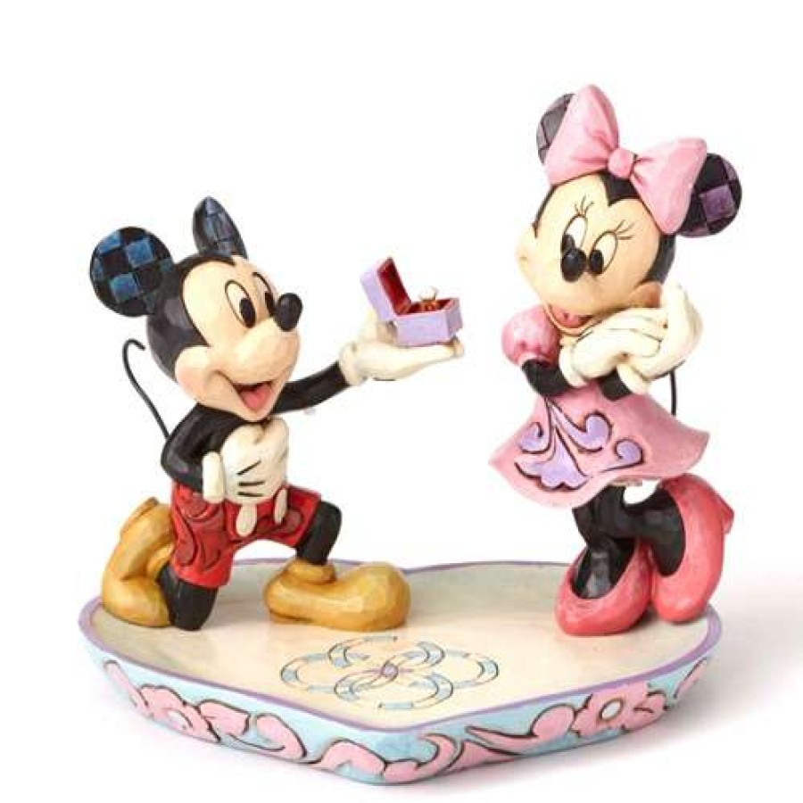 Figures & Figurines * | Excellent Quality Disney Traditions By Jim Shore Mickey Proposing To Minnie Tra