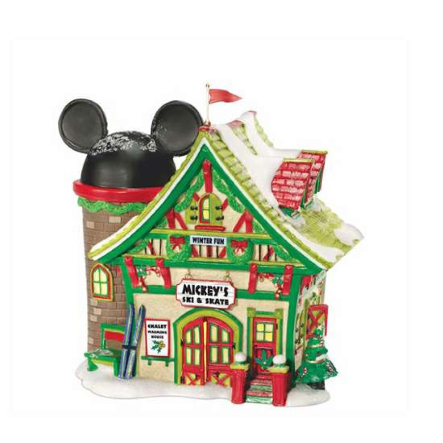 Figures & Figurines * | Disney Village Figure Mickey'S Ski And Skate Cheap