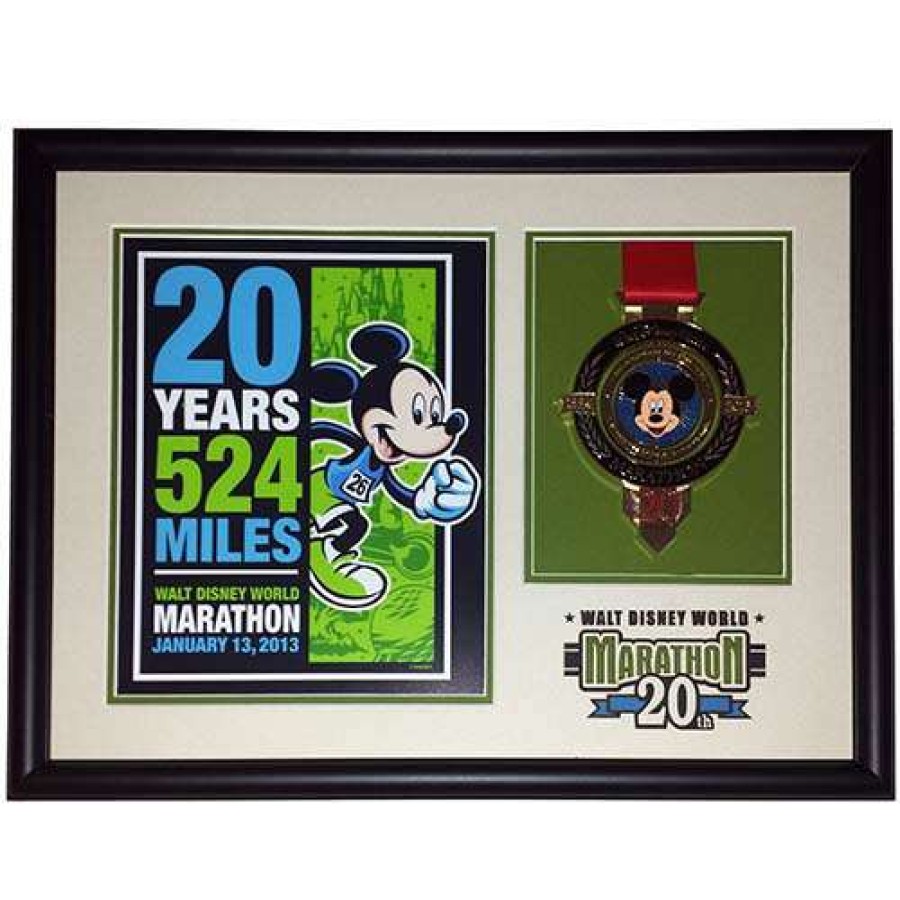 Prints And Signs * | Disney Framed Medal Walt Disney World Marathon 20Th Anniversary Closeout Sale