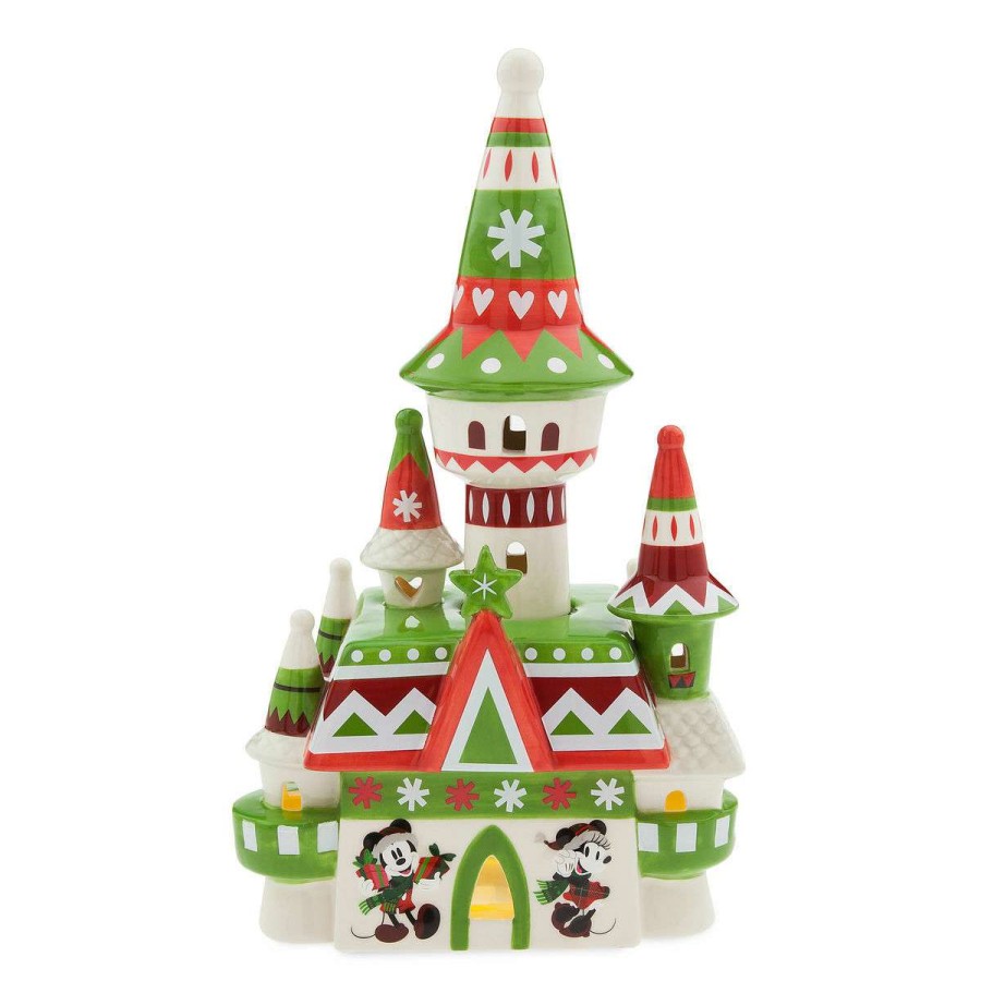 Figures & Figurines * | New Arrivals Disney Figurine Light-Up Fantasyland Castle Nordic Winter