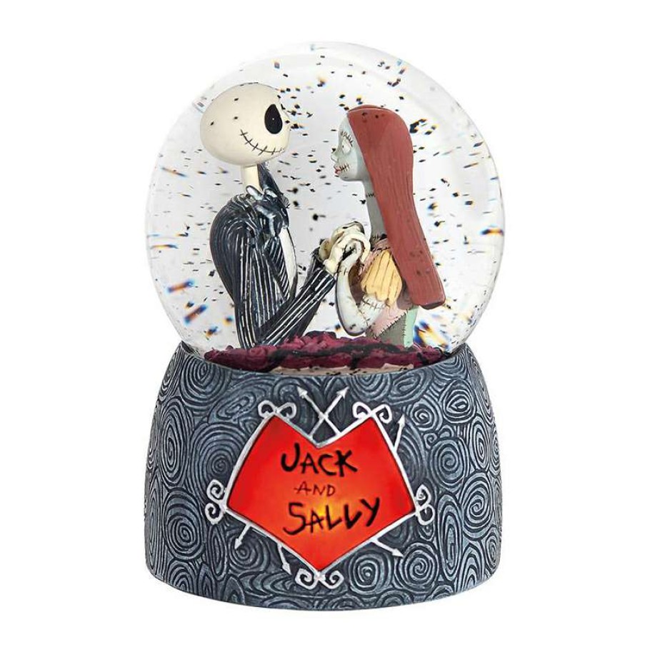 Figures & Figurines * | Department 56 Snow Globe Tim Burton'S Nightmare Before Christmas Jack And Sally Disney Discount Sale