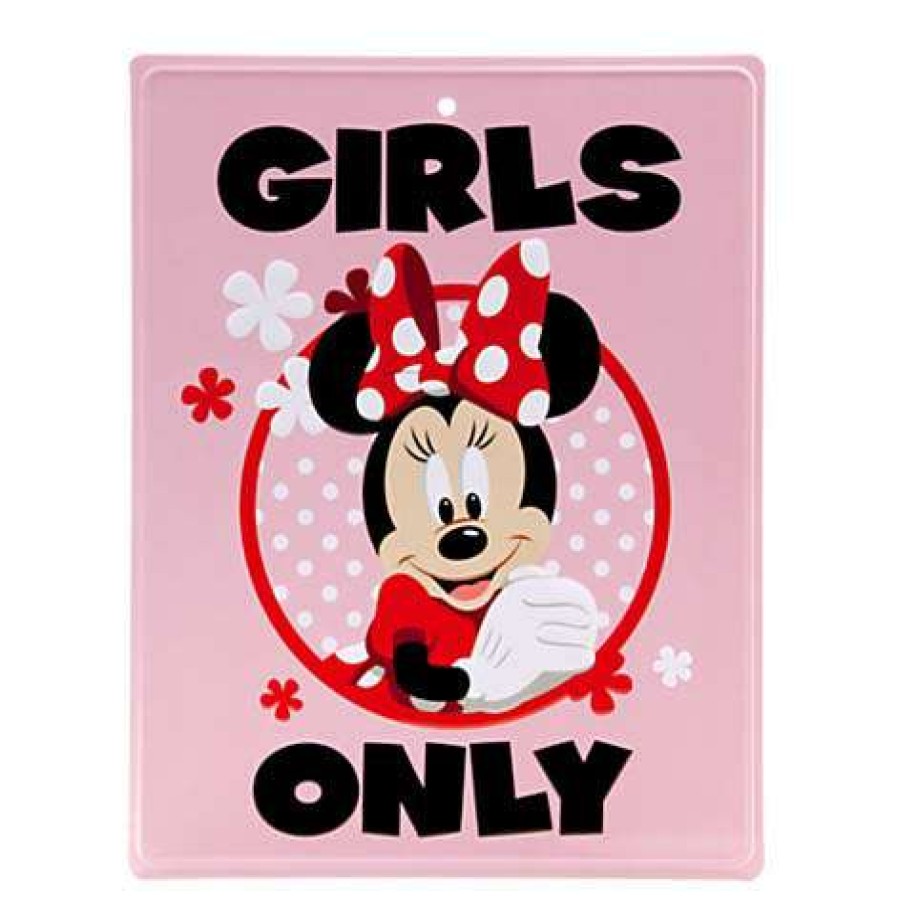 Prints And Signs * | Store Disney Door Sign Minnie Mouse Girls Only