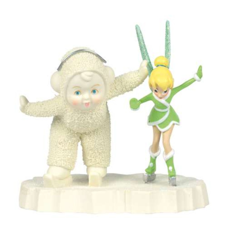 Figures & Figurines * | Disney Snowbabies Figurine Skating With Tinkerbell 4057865 Reliable Quality