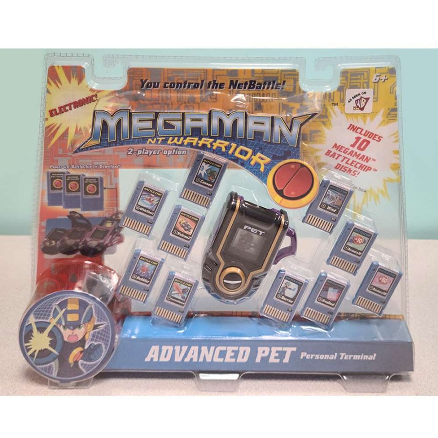 Figures & Figurines * | Disney Discount Mattel Megaman Nt Warrior Advanced Pet Black / Purple Personal Terminal With 10 Megaman Battlechips And Cable H2882