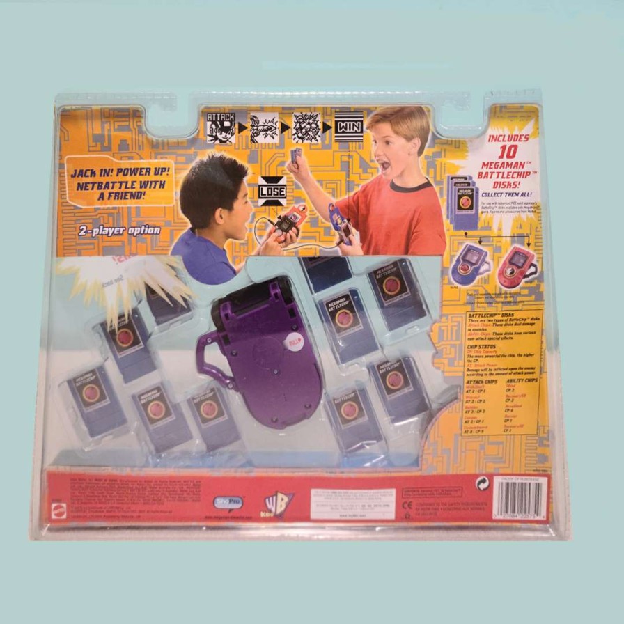 Figures & Figurines * | Disney Discount Mattel Megaman Nt Warrior Advanced Pet Black / Purple Personal Terminal With 10 Megaman Battlechips And Cable H2882