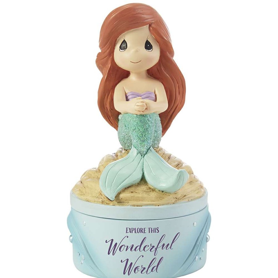 Figures & Figurines * | Disney Precious Moments Jewelry Box Disney Showcase Collection Ariel Sale