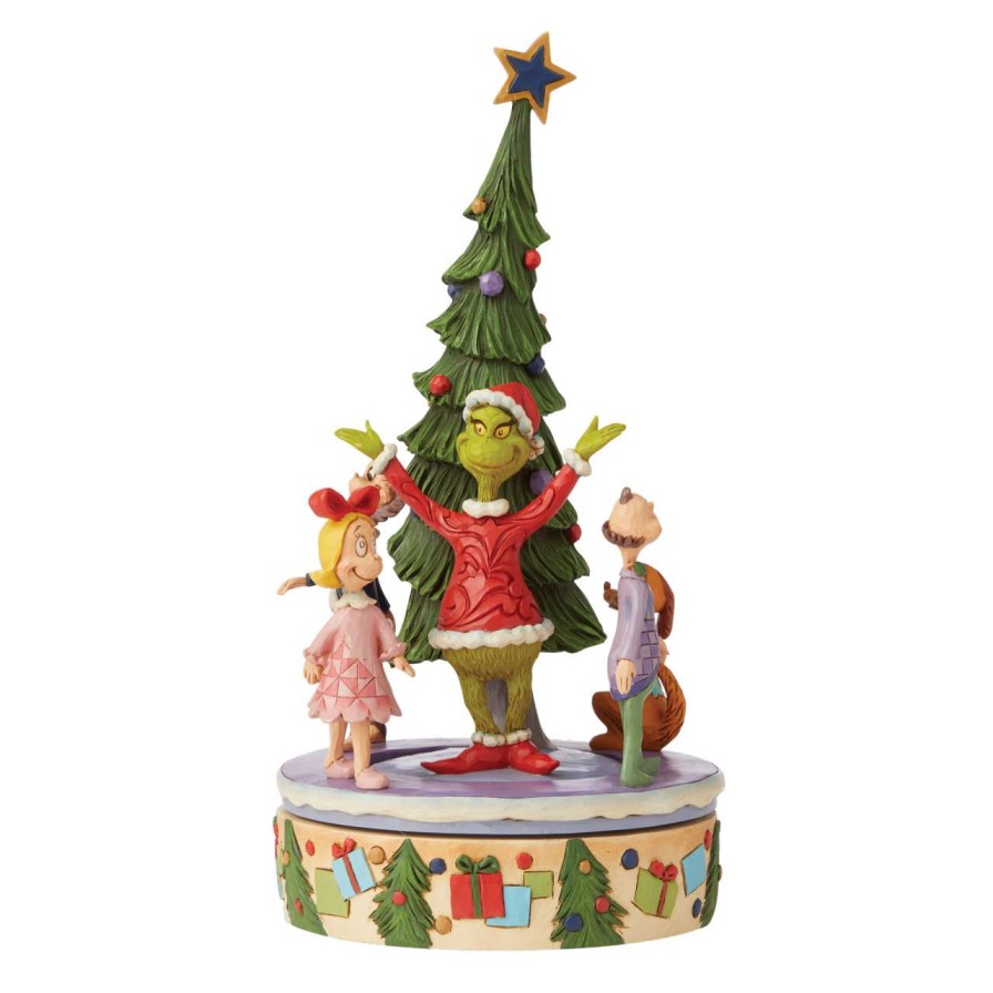 Figures & Figurines * | Disney Discounts Universal Grinch Figure By Jim Shore Grinch Rotator Tree