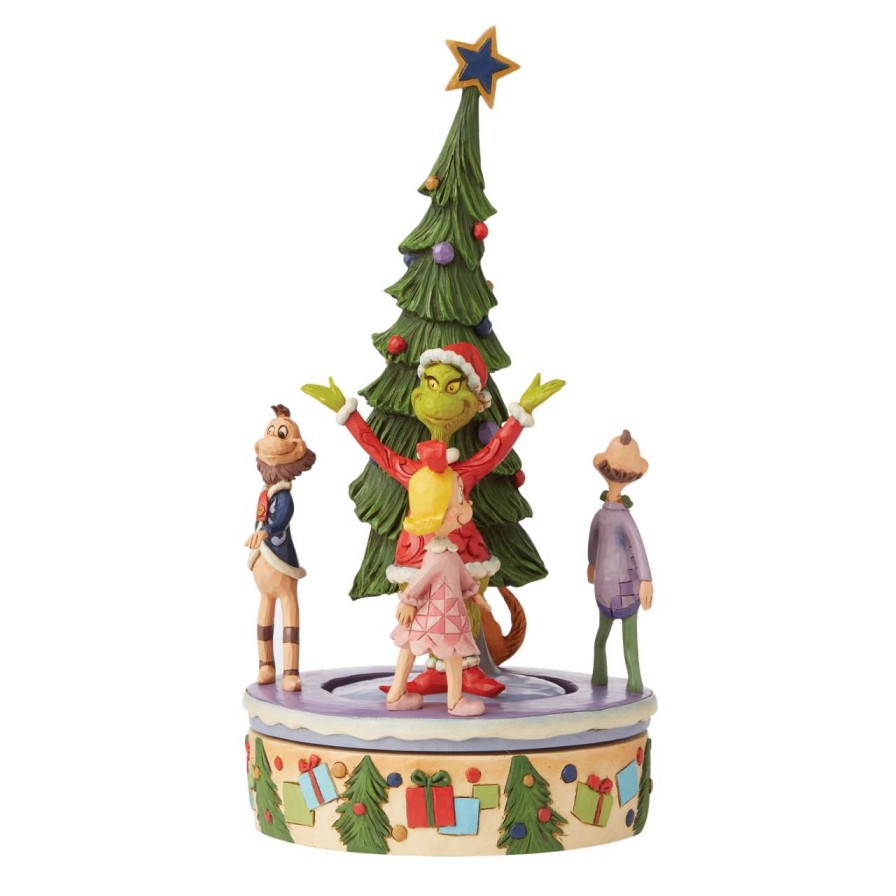 Figures & Figurines * | Disney Discounts Universal Grinch Figure By Jim Shore Grinch Rotator Tree