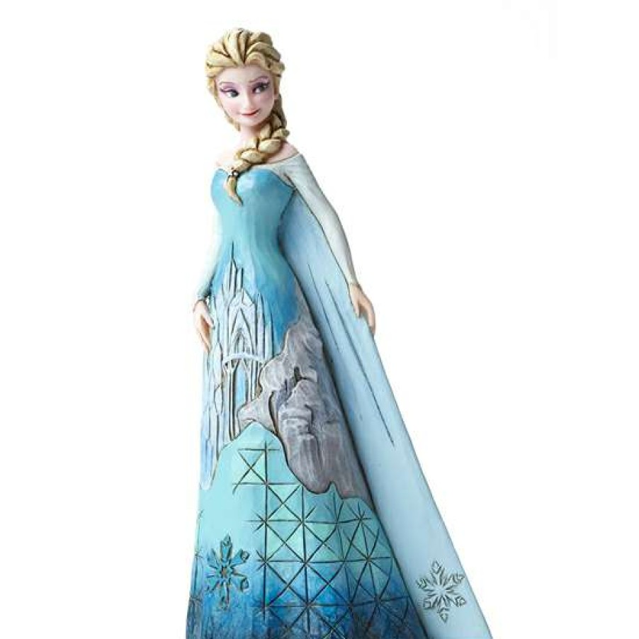 Figures & Figurines * | Disney Traditions By Jim Shore Figurine Elsa With Castle Dress Best Sale