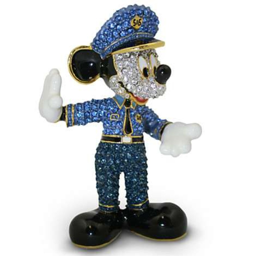 Figures & Figurines * | High Quality Disney Arribas Jeweled Figurine Policeman Mickey Mouse