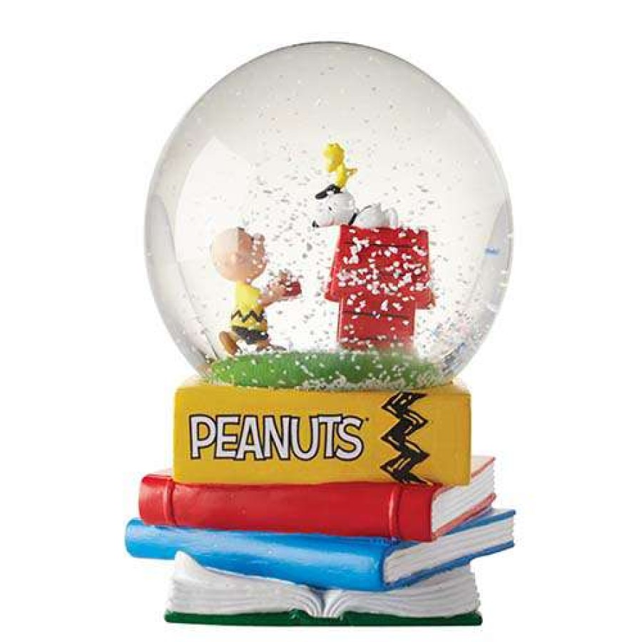 Figures & Figurines * | Dept. 56 Snowglobe Peanuts Charlie Brown, Snoopy, Woodstock Disney Promotions