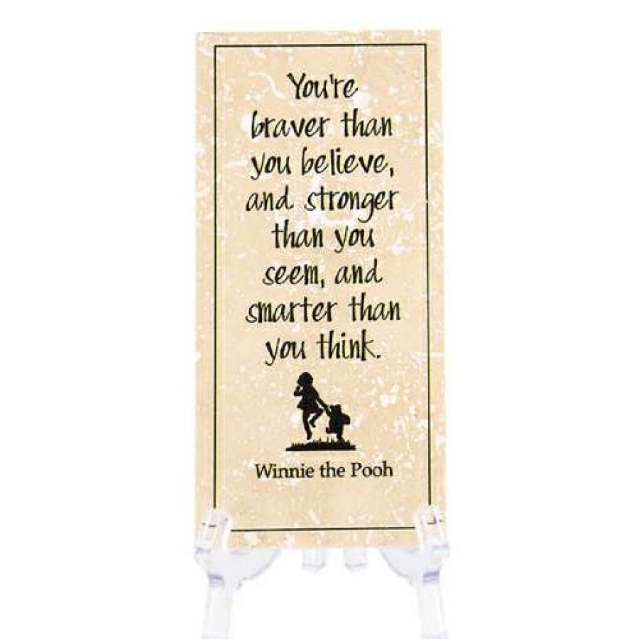 Prints And Signs * | Shop Disney Art Winnie The Pooh Quote Tile With Display Stand