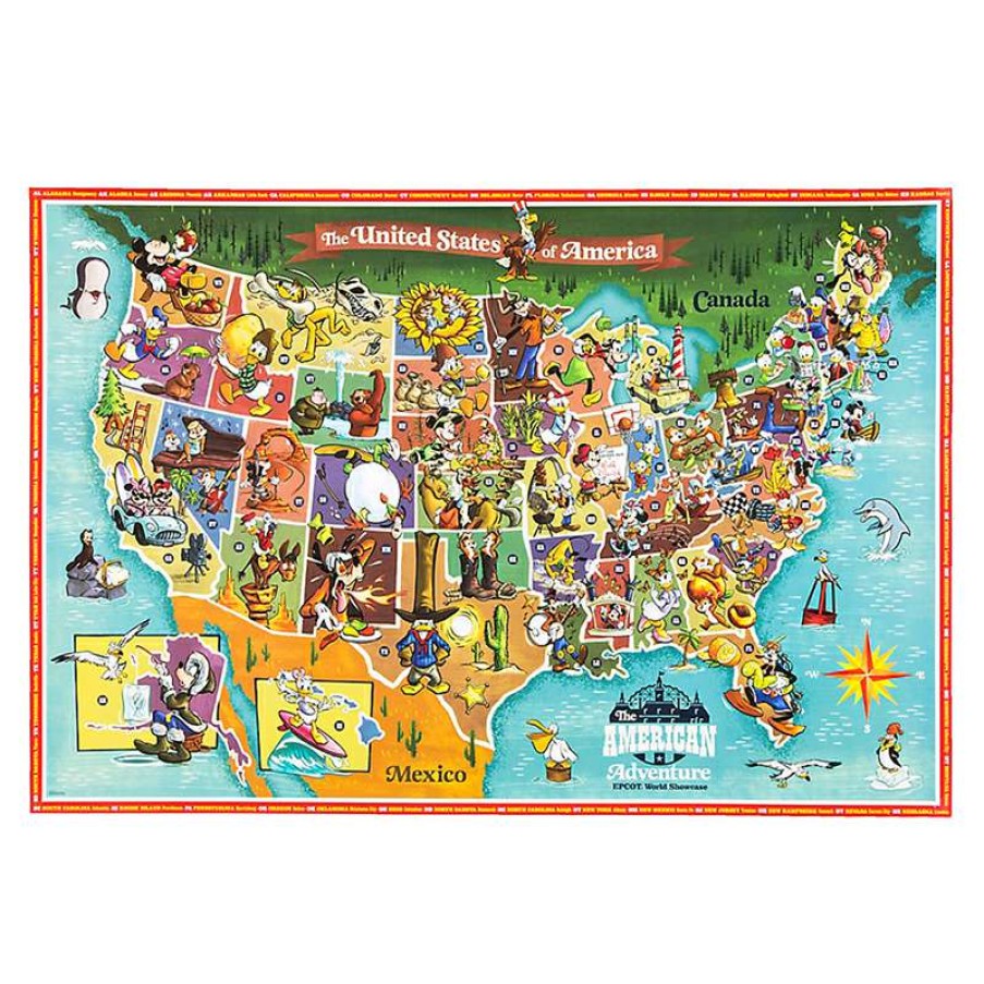 Prints And Signs * | Official Disney Poster American Adventure Map